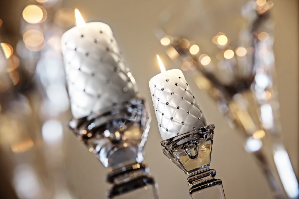 UNIPAR - Свещ с диаманти с цвят на Мока