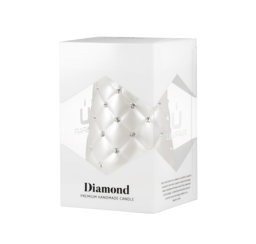 UNIPAR - Диамантена свещ Preciosa цвят бял
