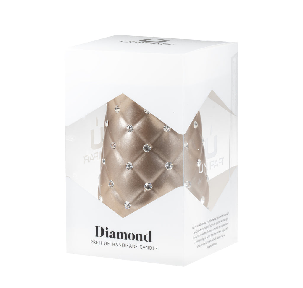 UNIPAR - Свещ с диаманти с цвят на Мока