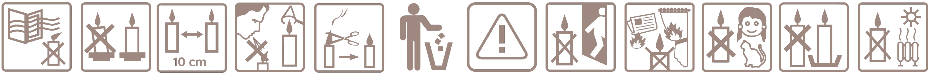 Пиктограма за безопасност при използване на свещи