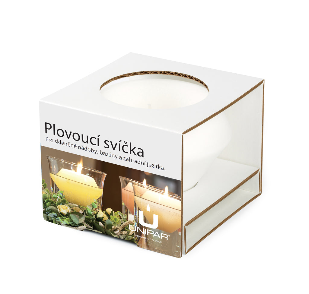 UNIPAR - Плаваща свещ с формата на конус - бяла