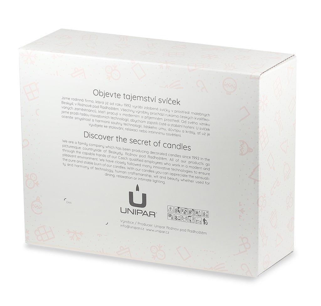 UNIPAR - Подаръчен комплект свещи с коледни и снежни мотиви