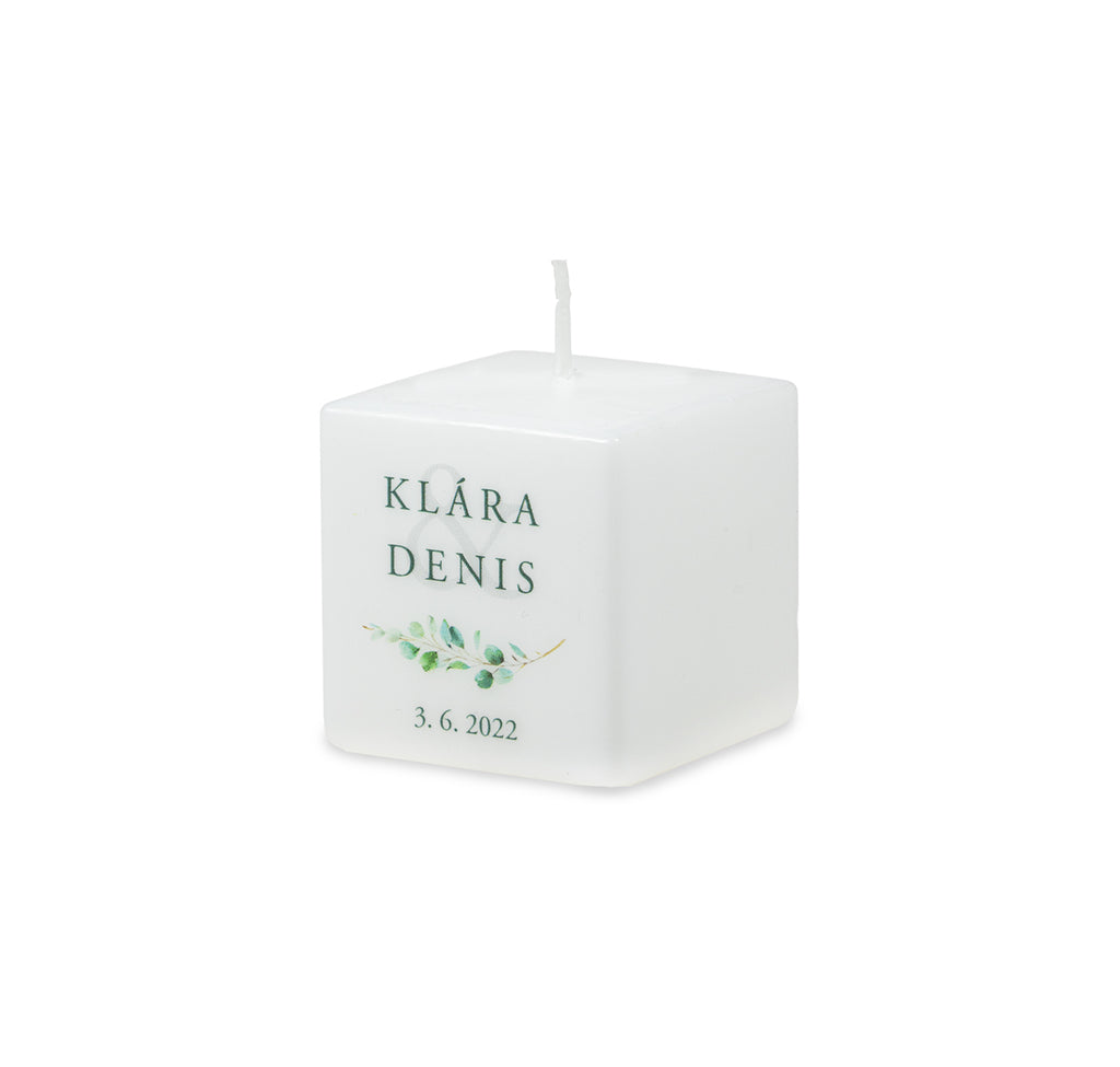 Бяла свещ - куб 5х5х5 см.