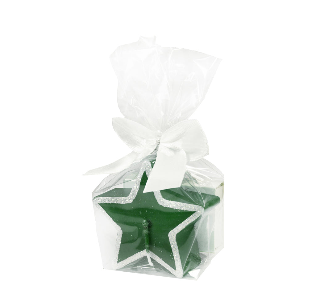 UNIPAR - Празнична свещ във формата на звезда - плаваща, зелена